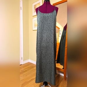 Eileen Fisher Silk Organic Cotton Dash Slip Dress, Medium, EUC
